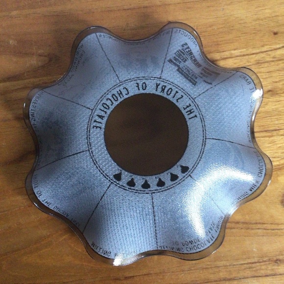 Vintage Hershey’s The Story of Chocolate Ruffled Glass Candy Dish - Picture 9 of 9